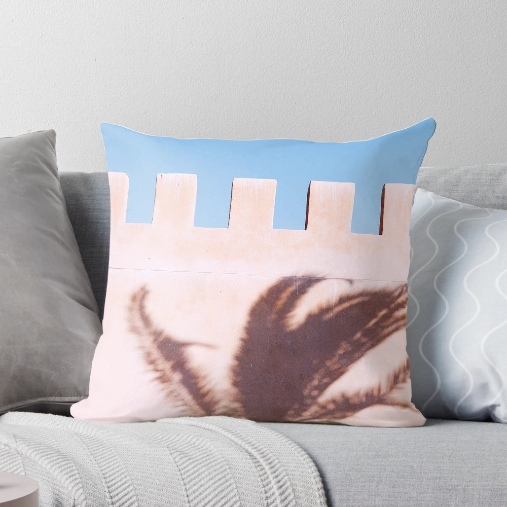Decorative Moroccan palm tree design pillow for outdoor seating or home decor