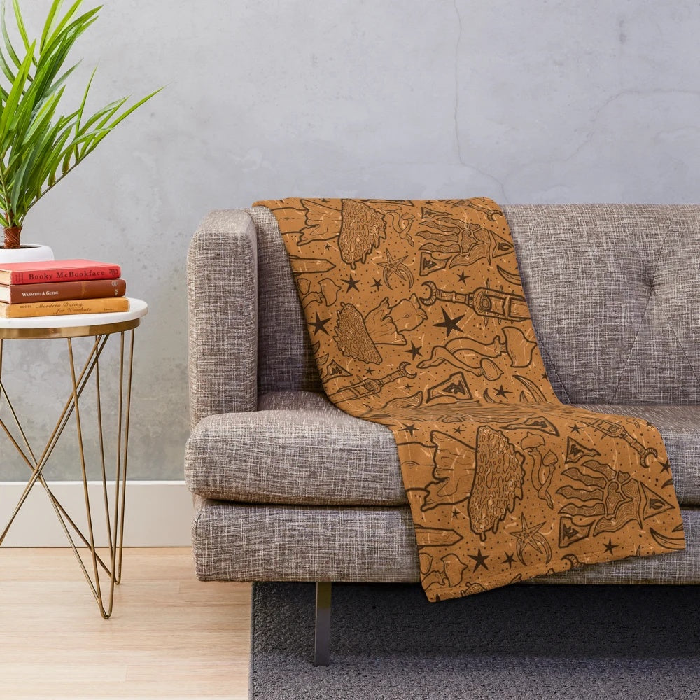 Morrowind-inspired fantasy plush blanket with elder scrolls-style artwork