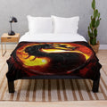 Mortal Kombat plush blanket featuring popular characters