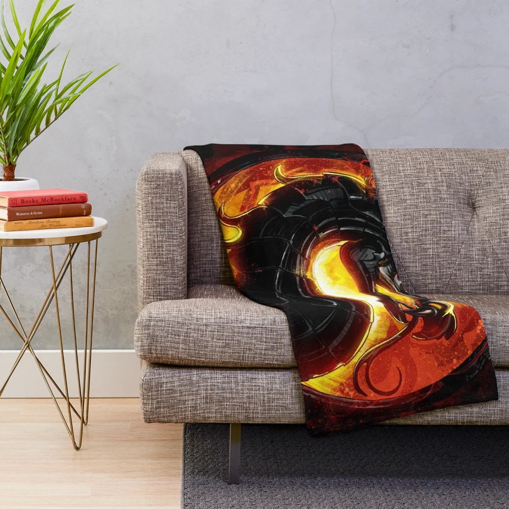 Mortal Kombat plush blanket featuring popular characters
