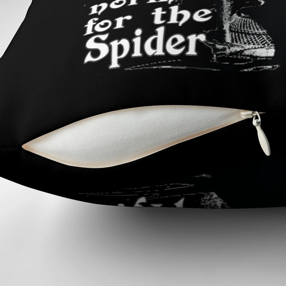 Morticia Addams-inspired throw pillow featuring a quote about the illusion of normality