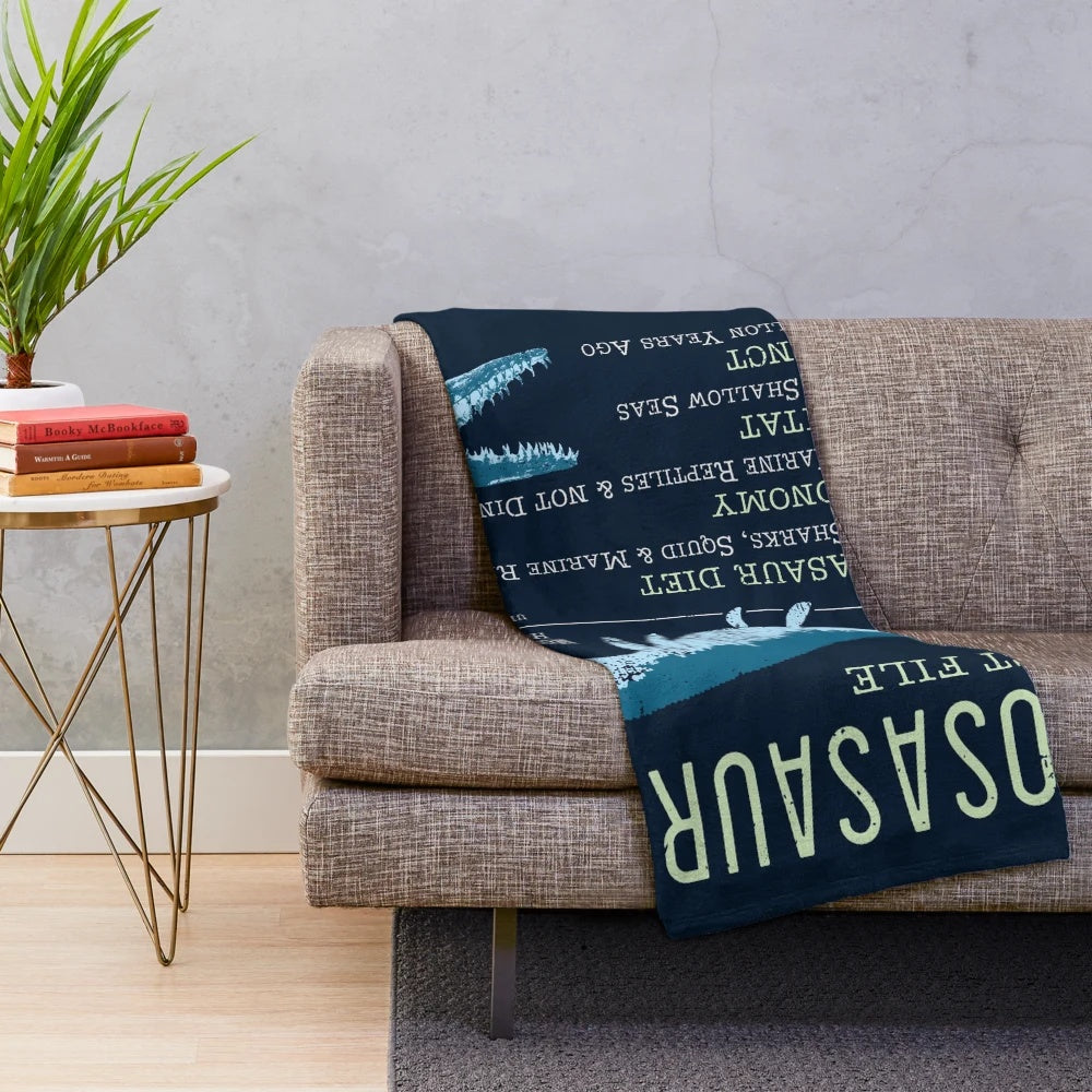 Mosasaurus Facts Themed Plush Blanket