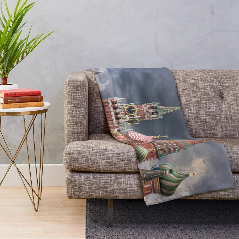 Saint Basil's Cathedral in Moscow, Russia plush blanket