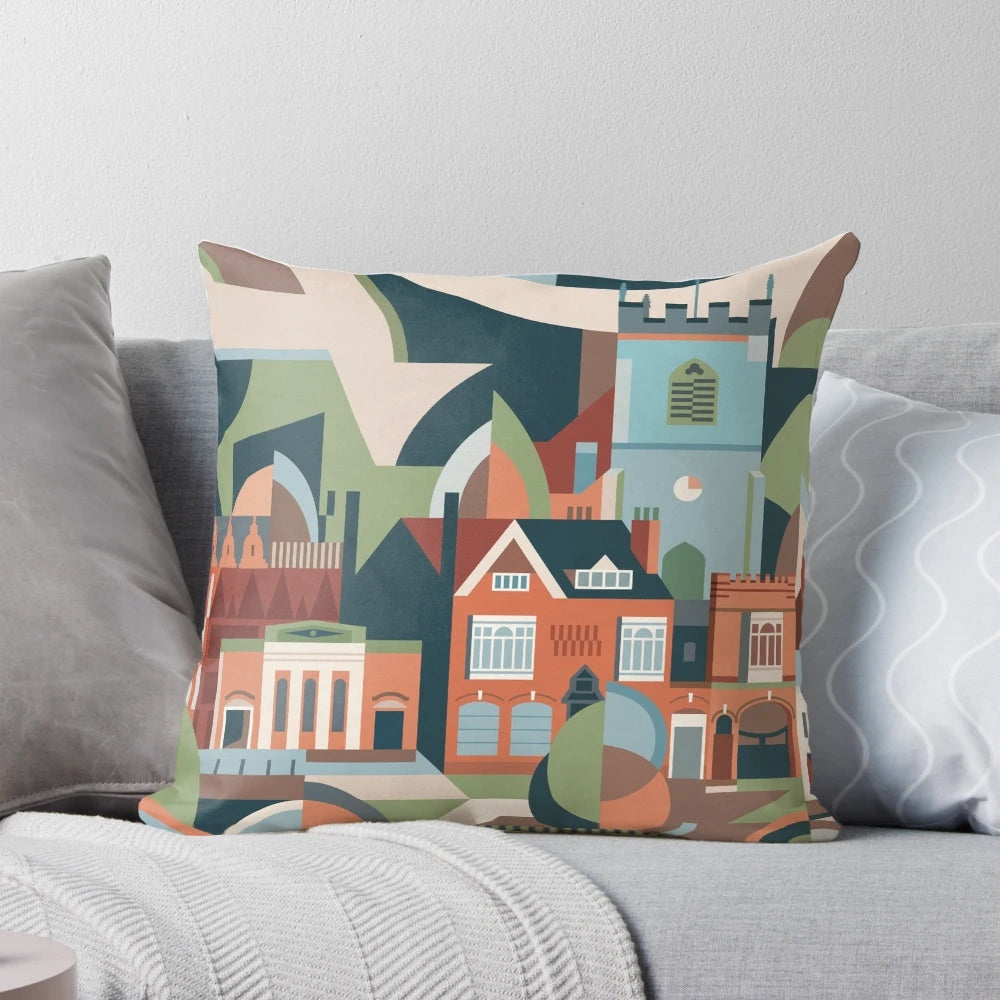 Moseley Village Pillow, a modern and minimalist cushion for Birmingham homes