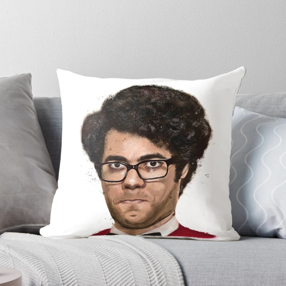 "Moss Pillow from the popular British comedy TV series The IT Crowd, featuring the character Richard Ayoade played"
