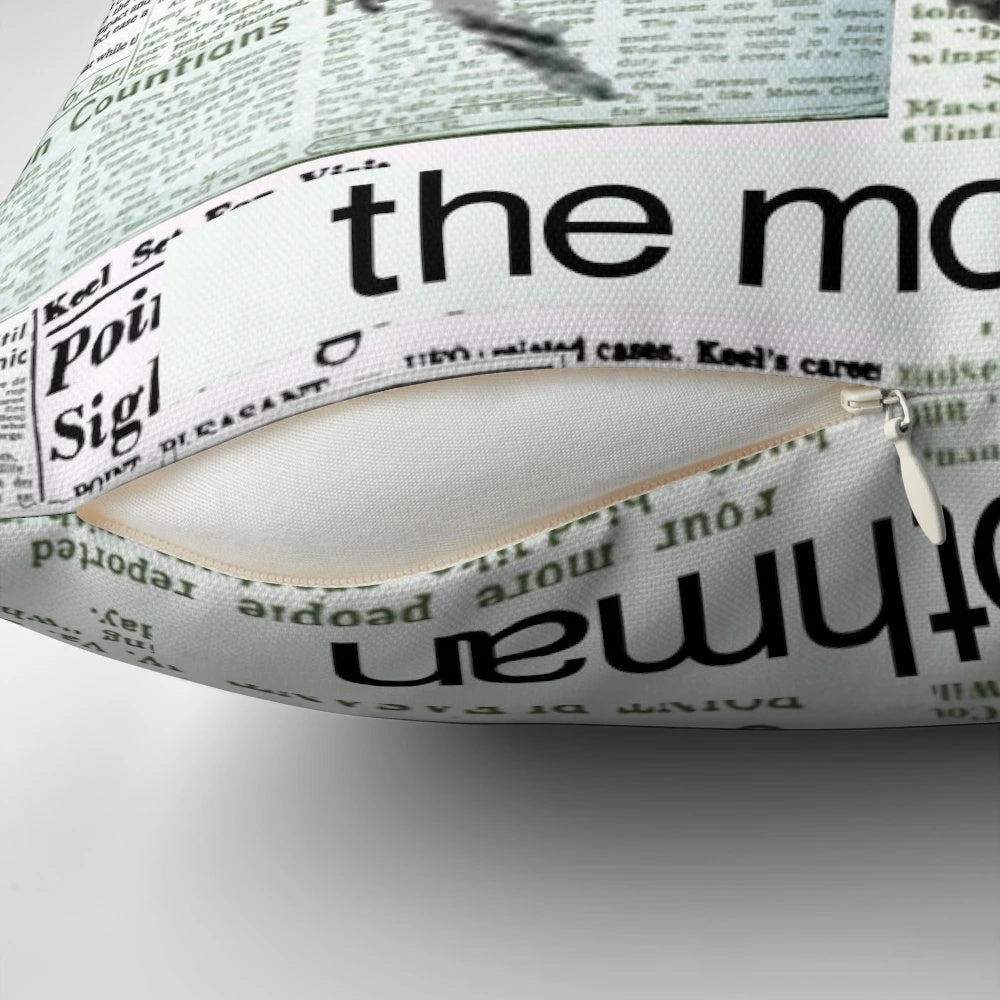 Soft, comfortable pillow featuring a mysterious Mothman design, perfect for fans of the paranormal and urban legends.