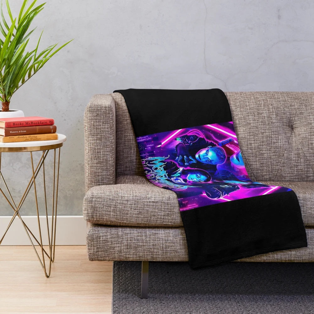Motionless in White-inspired plush blanket featuring the band's logo and artwork