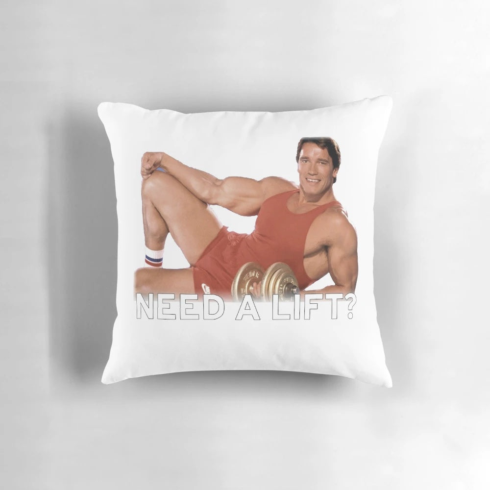 Arnold Schwarzenegger "Need a Lift?" Motivational Workout Pillow
