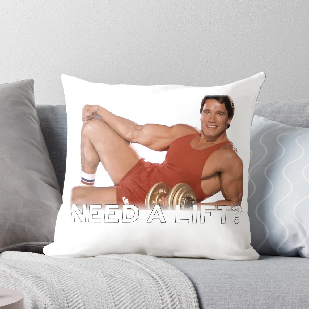 Arnold Schwarzenegger "Need a Lift?" Motivational Workout Pillow