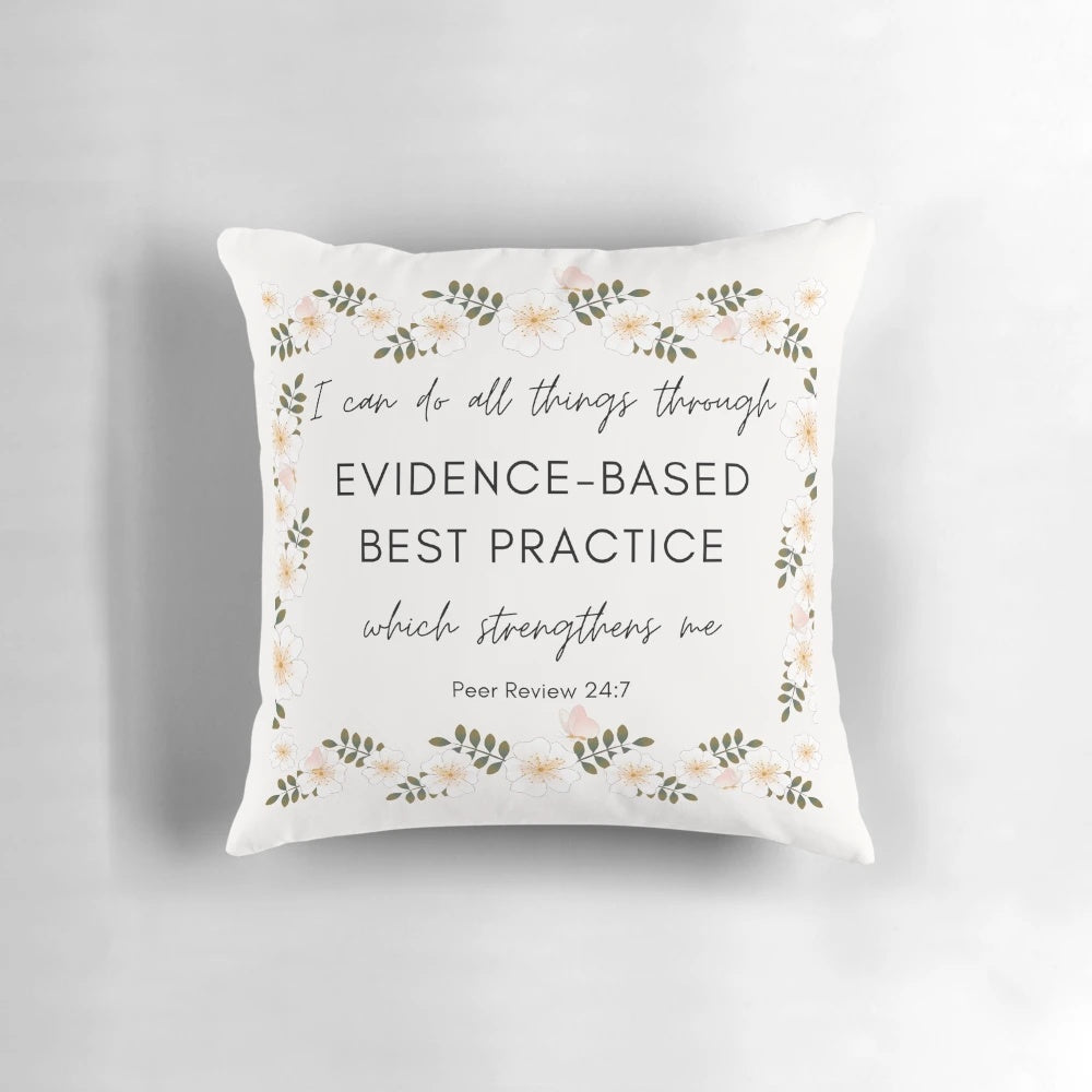 Inspirational pillow with bible verse and evidence-based design
