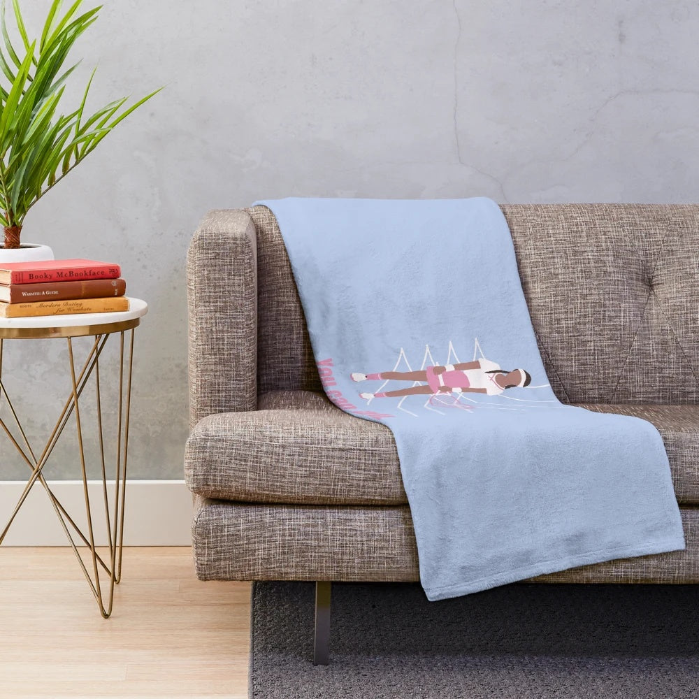 Plush blanket with motivational design