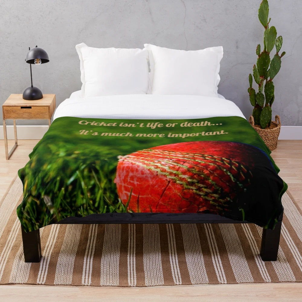 Motivational Cricket Plush Blanket with Inspirational Saying