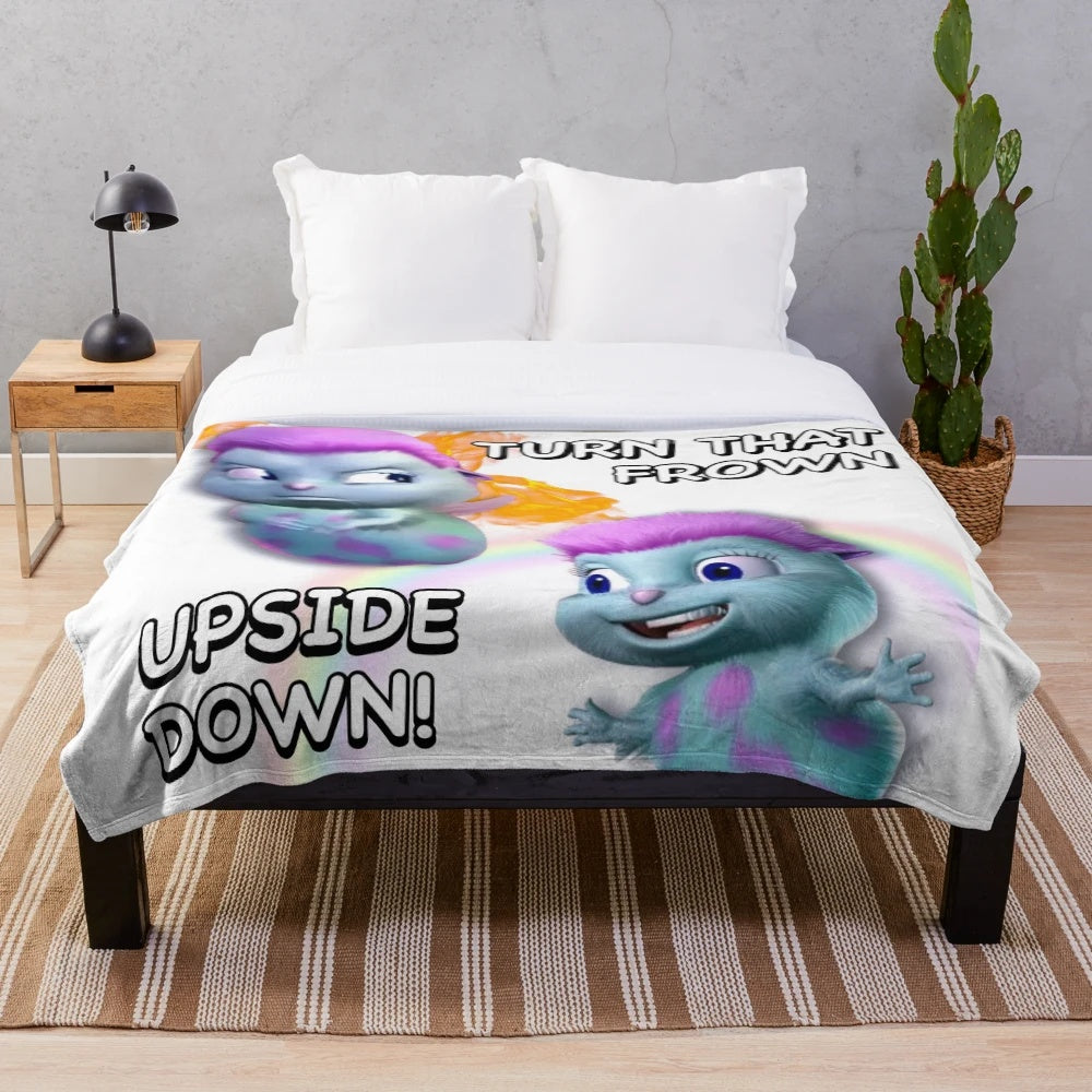 Plush blanket featuring a motivational Fairytopia-inspired childhood meme