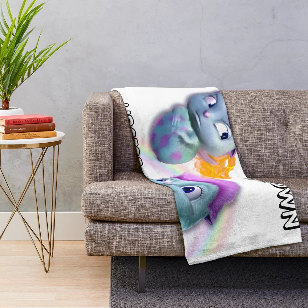 Plush blanket featuring a motivational Fairytopia-inspired childhood meme