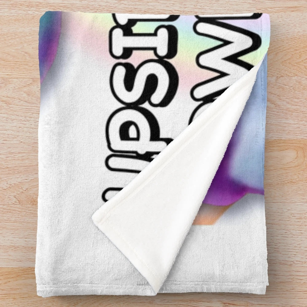 Plush blanket featuring a motivational Fairytopia-inspired childhood meme