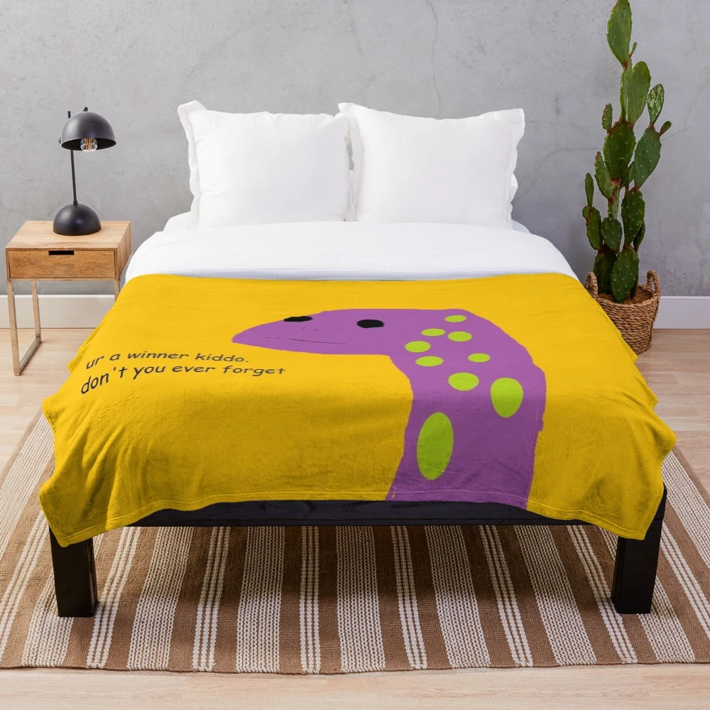 Motivational lizard plush blanket for cozy home decor