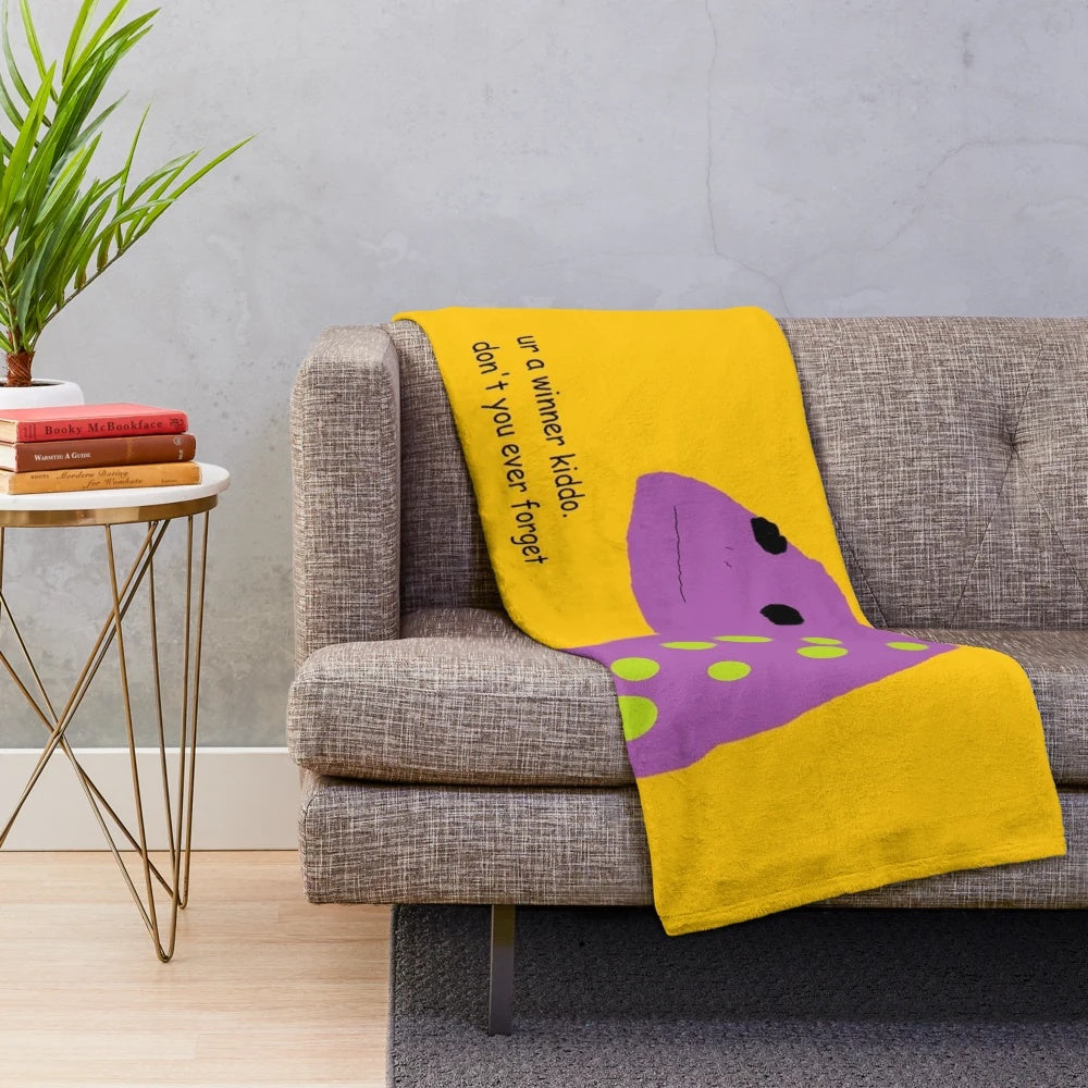 Motivational lizard plush blanket for cozy home decor