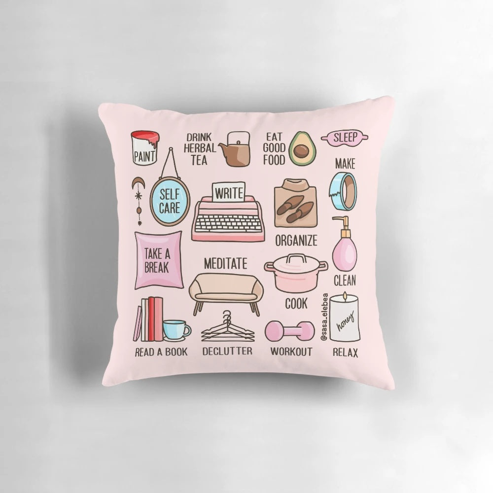 Motivational pillow with inspirational quote for self-improvement and empowerment