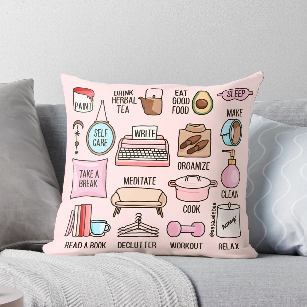 Motivational pillow with inspirational quote for self-improvement and empowerment