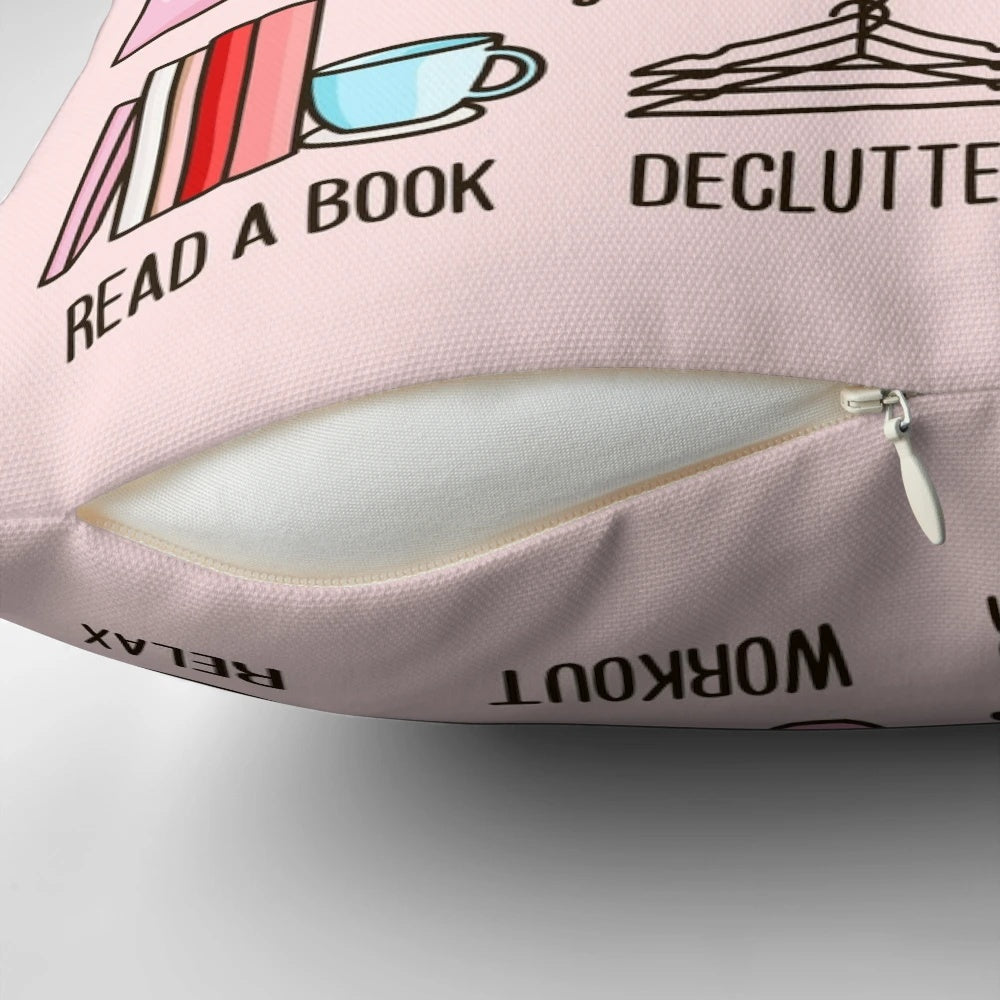 Motivational pillow with inspirational quote for self-improvement and empowerment