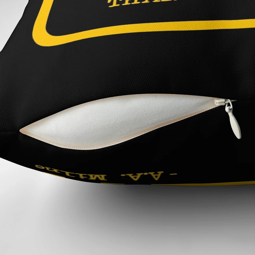 Inspirational pillow with the text "You are braver, stronger, smarter" printed on it.