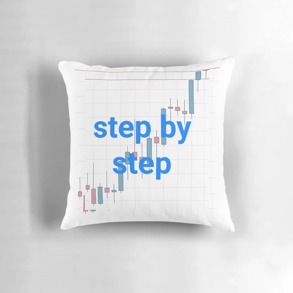 Pillow with a stock market, motivation, and funny design