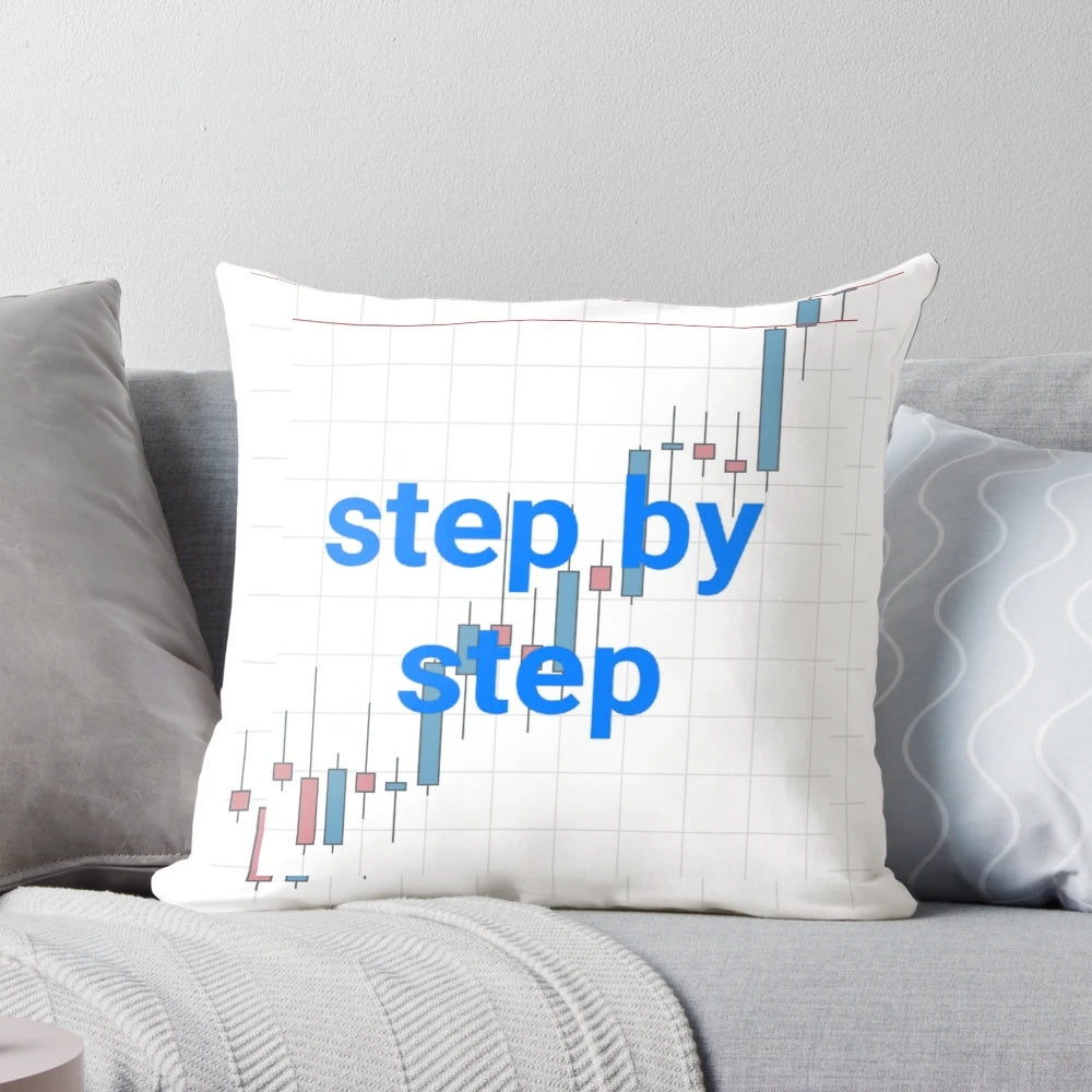 Pillow with a stock market, motivation, and funny design