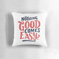 Motivational typography design pillow with inspirational lettering about hard work and success