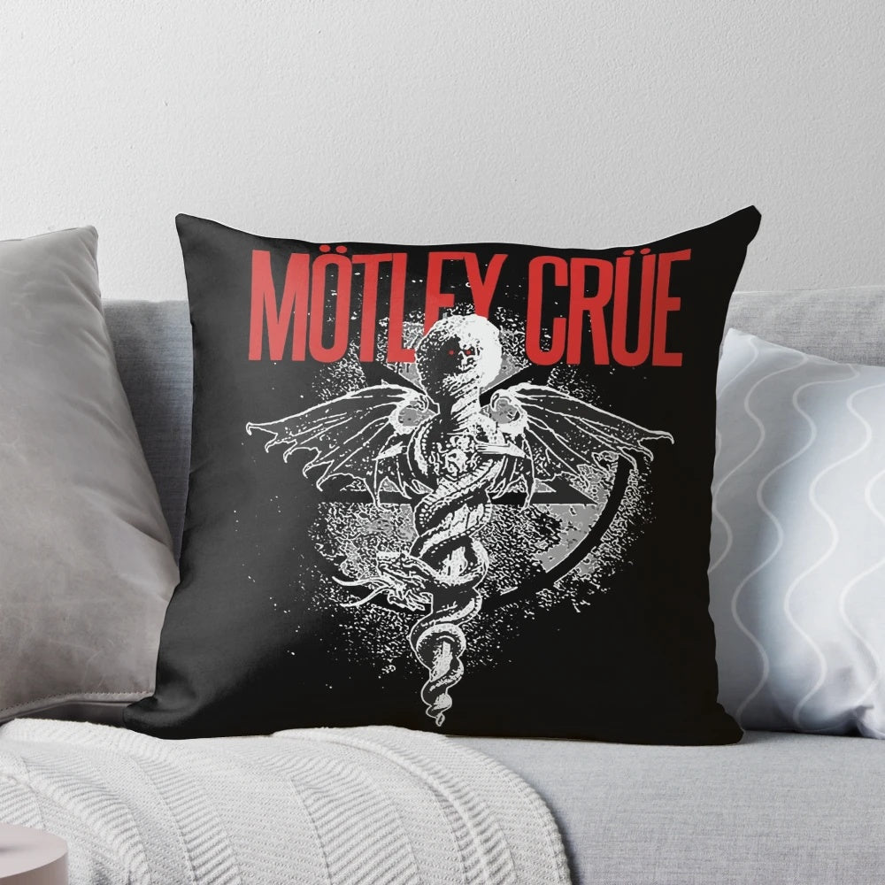 Motley Crue Inspired Throw Pillow for Rock Music Enthusiasts