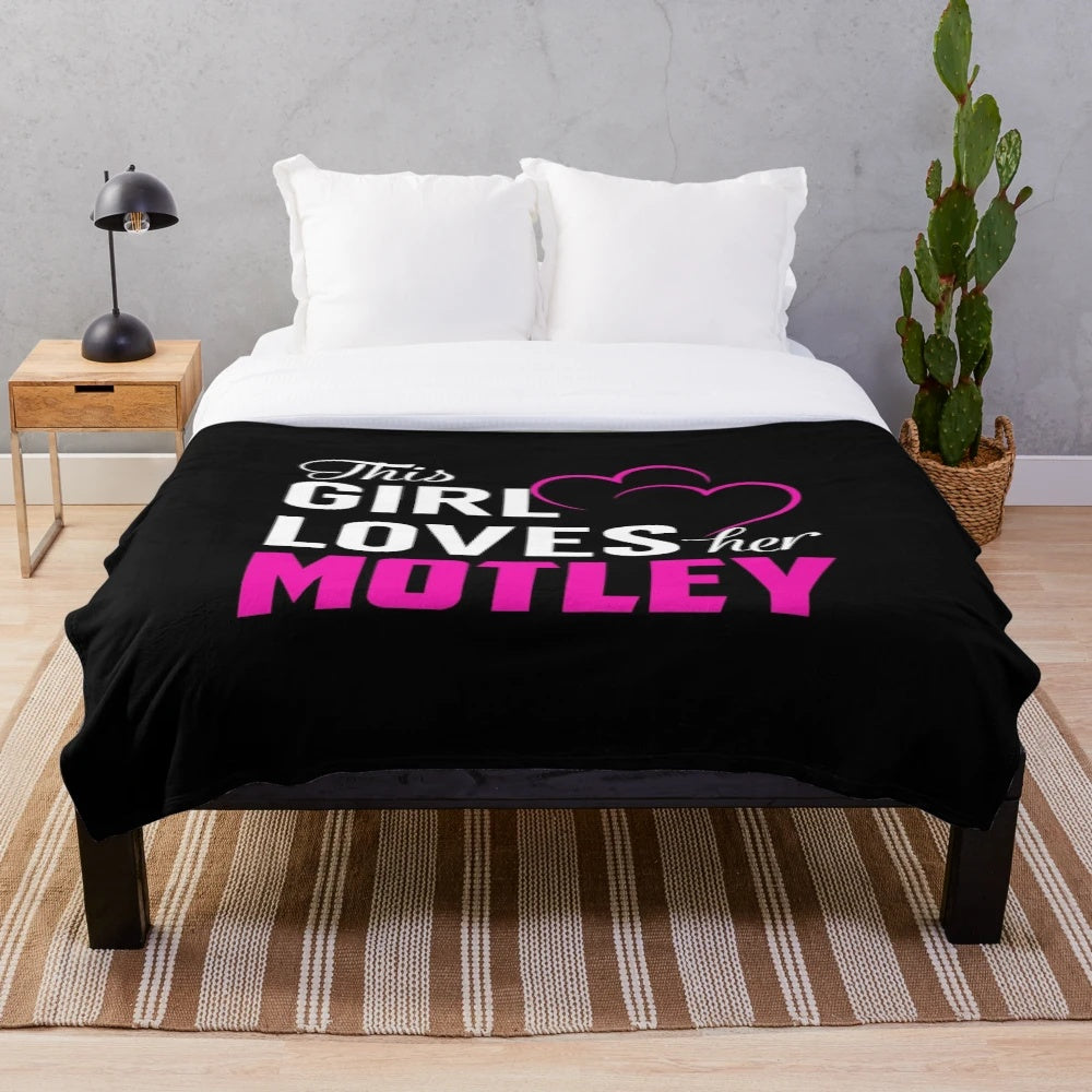Motley Crue inspired plush blanket for heavy metal fans
