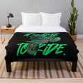 Motocross-Inspired Plush Blanket with Watercolor Motorcycle Design