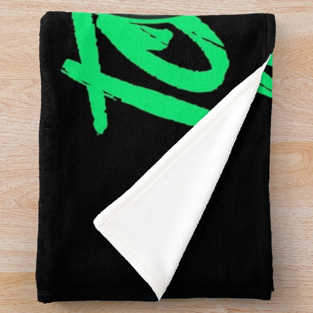 Motocross-Inspired Plush Blanket with Watercolor Motorcycle Design