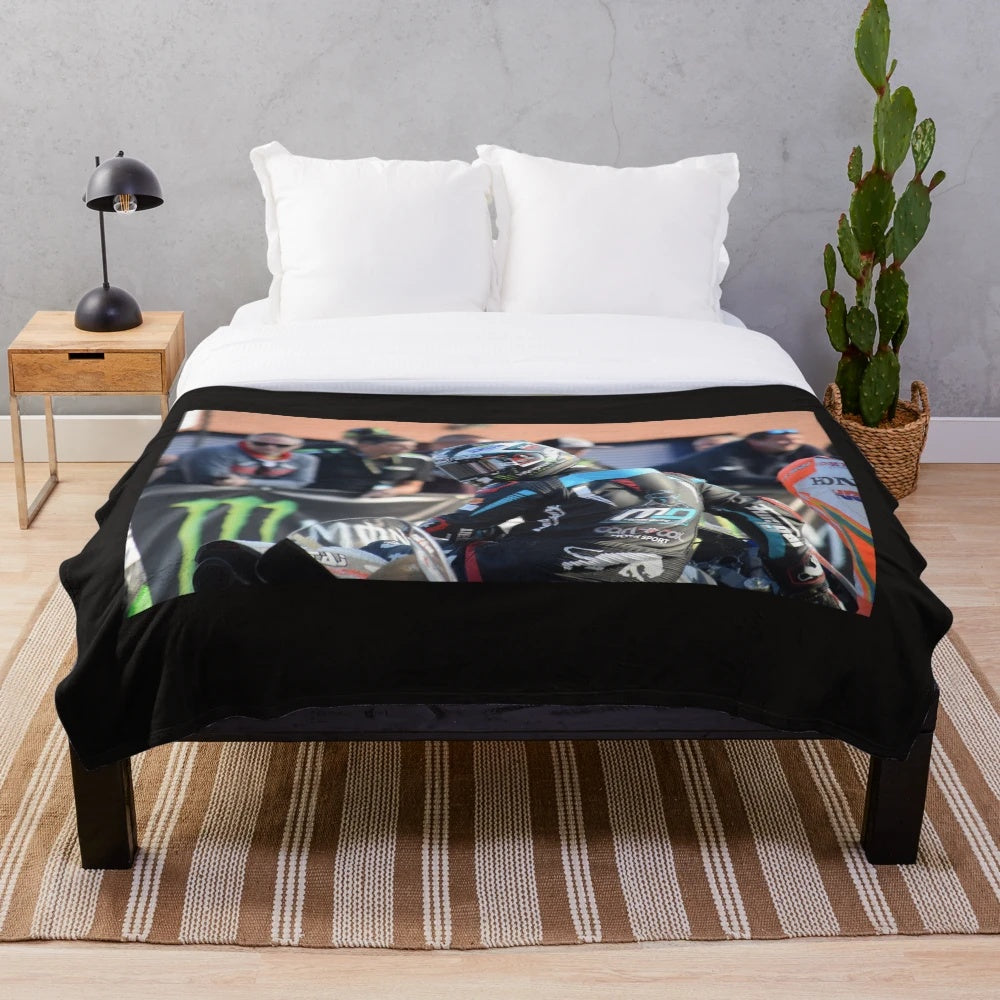 Michael Dunlop Isle of Man TT 2018 Motorcycle Racing Plush Blanket
