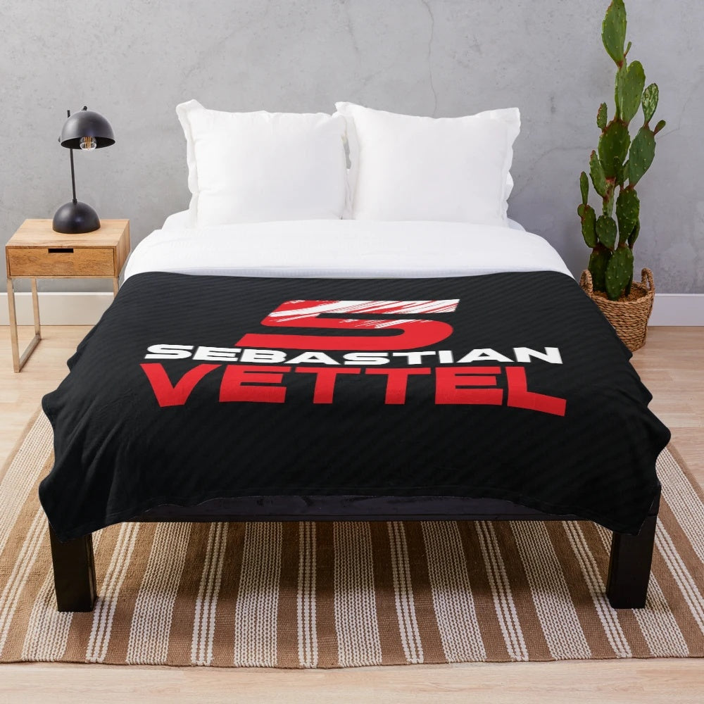 Motorsport Inspired Plush Blanket with Sebastian Vettel Design