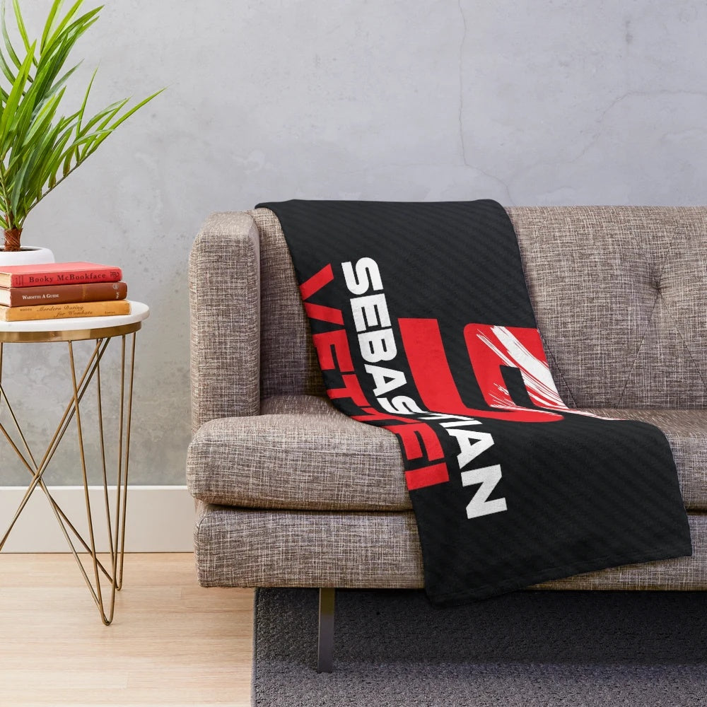 Motorsport Inspired Plush Blanket with Sebastian Vettel Design