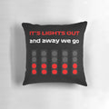 Motorsports enthusiast pillow with images of F1 drivers