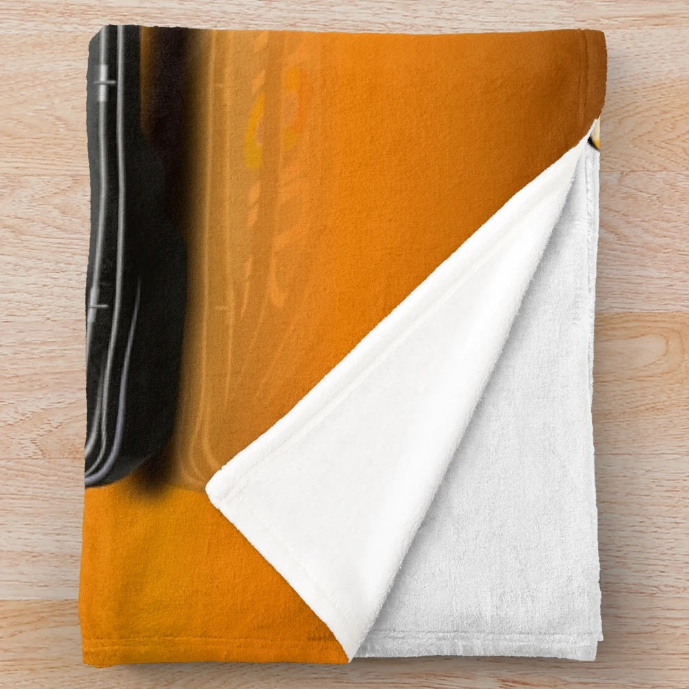 Formula 1 inspired plush blanket featuring Oscar Piastri and the 2023 McLaren Racing car