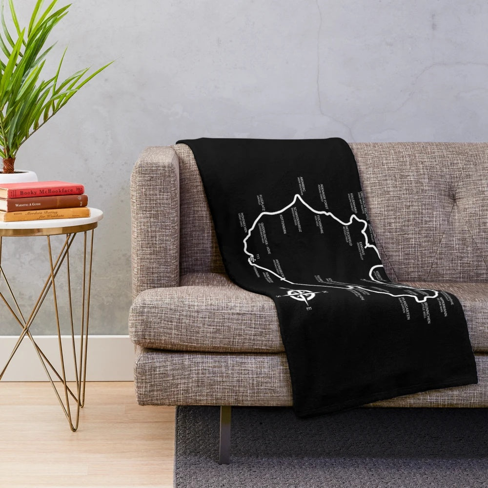 Plush blanket featuring the iconic Nürburgring Nordschleife racing circuit