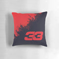 A stylish and comfortable pillow featuring the iconic #33 of Formula 1 driver Max Verstappen, perfect for any racing fan's home decor.