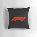 Motorsports enthusiast's racing pillow with Formula One and auto racing design