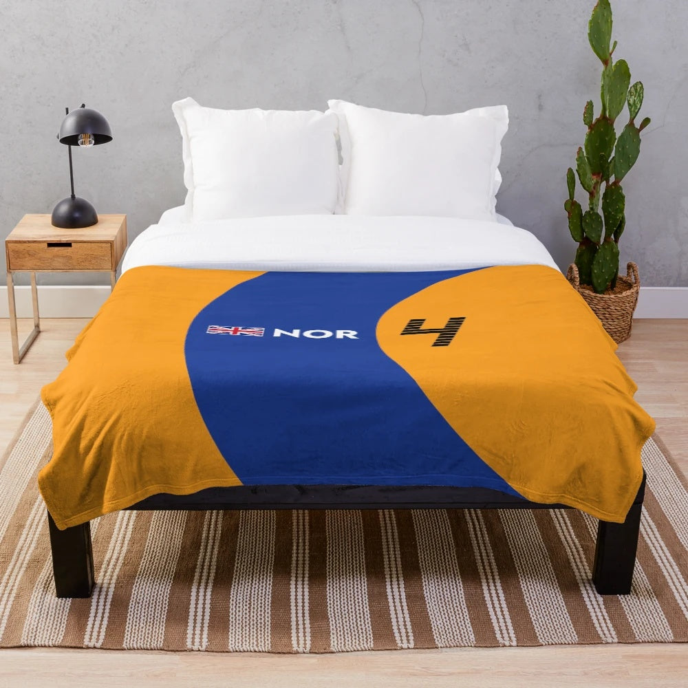 Plush blanket featuring Lando Norris, a popular Formula 1 driver