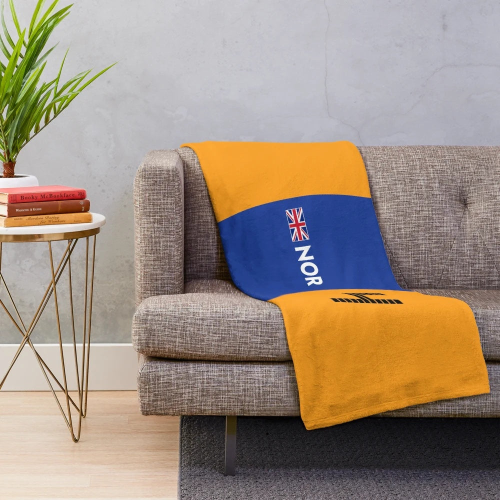 Plush blanket featuring Lando Norris, a popular Formula 1 driver
