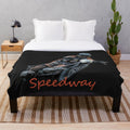 Speedway plush blanket for motorsports fans