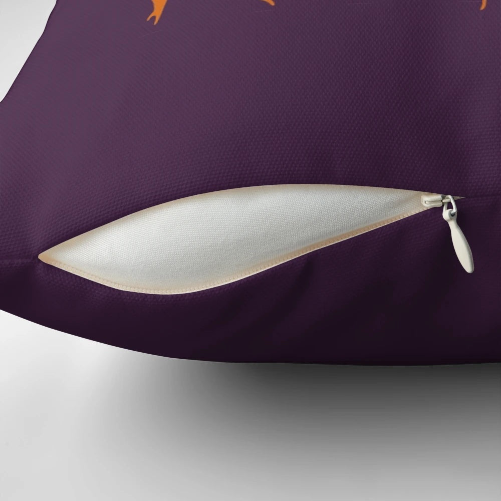 A black and white pillow featuring the image of classical composer Wolfgang Amadeus Mozart with a heavy metal flair.