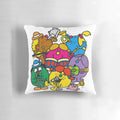 Colorful Mr. Men Little Miss Retro Music Jam Time Chibi Design Pillow for Kids