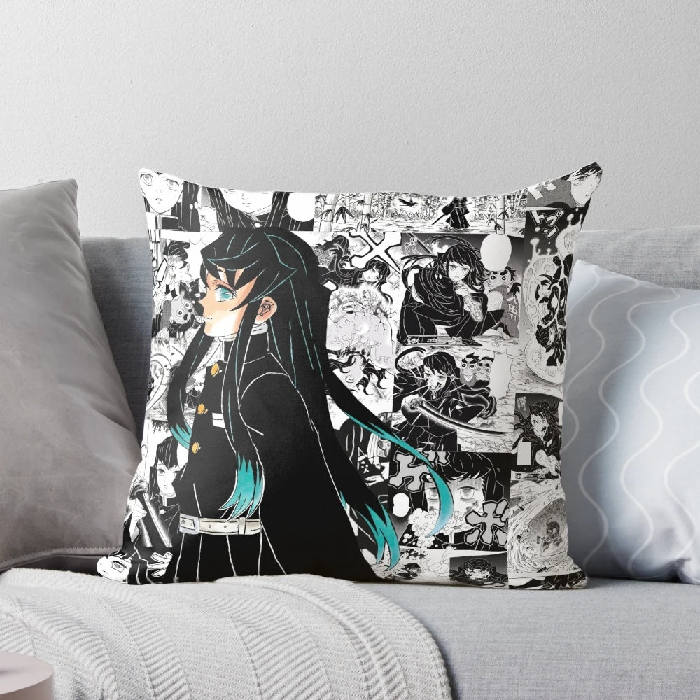 Muichiro Tokito Demon Slayer Anime Pillow with Hashira Collage Design