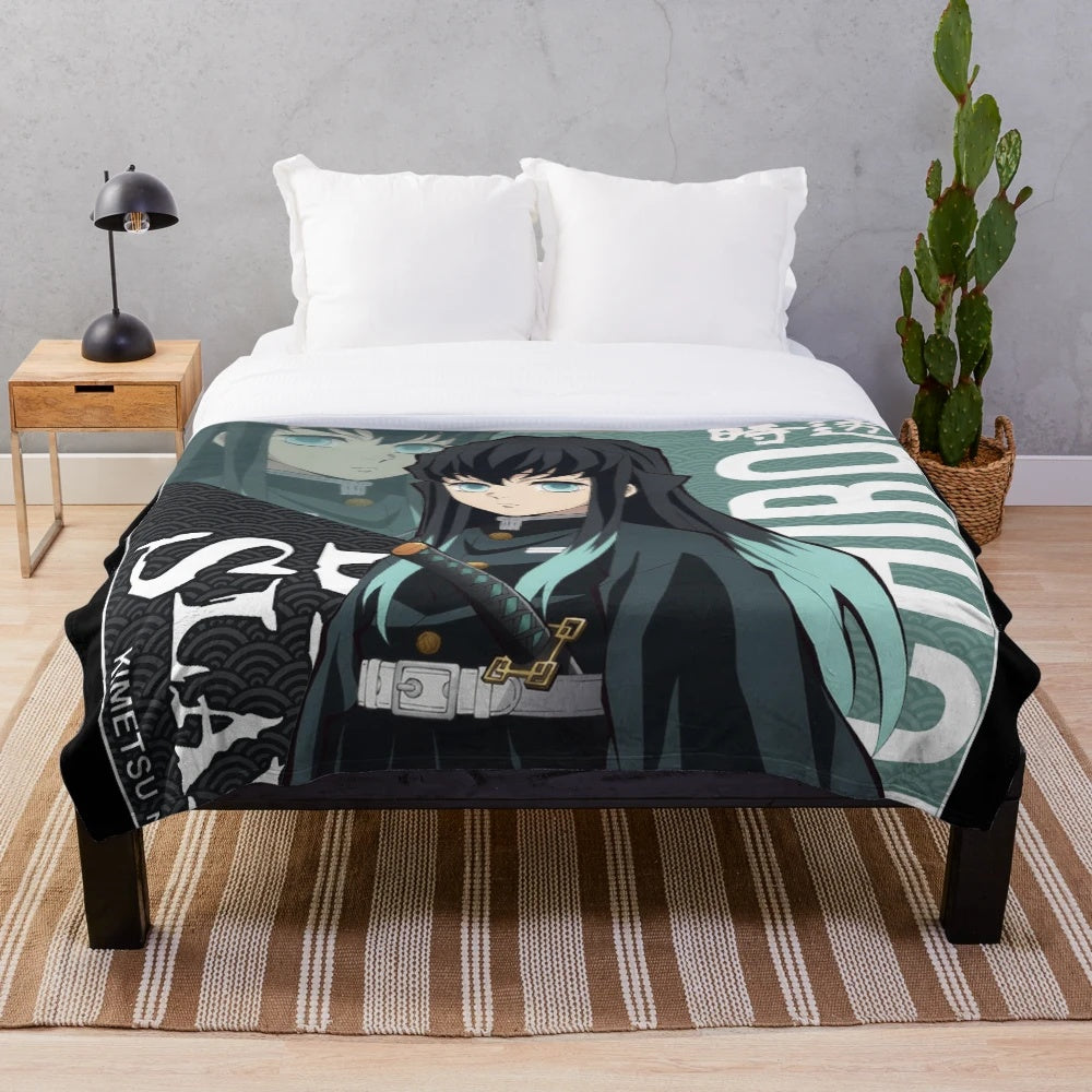 Muichiro Tokito Demon Slayer Kimetsu no Yaiba Inspired Plush Blanket