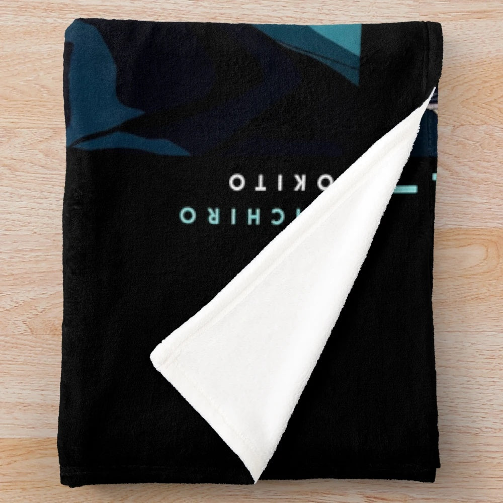 Muichiro Tokito inspired plush blanket with Demon Slayer anime design