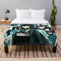 Muichiro Tokitou inspired plush blanket with Demon Slayer anime design