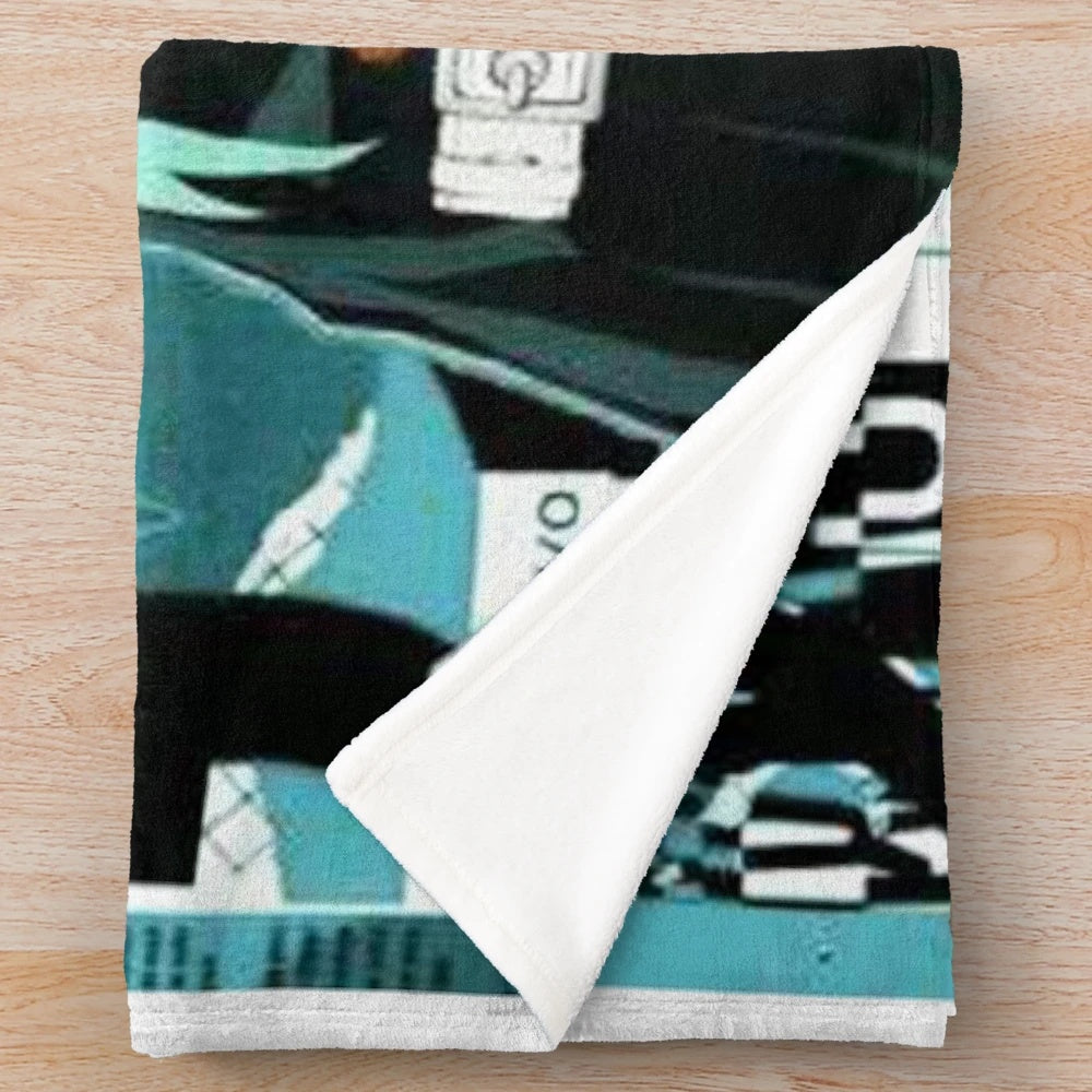 Muichiro Tokitou inspired plush blanket with Demon Slayer anime design